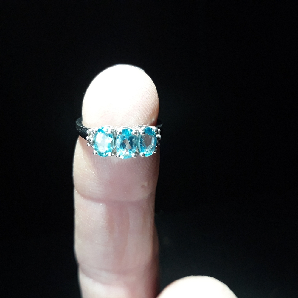 Paraiba Apetite Sterling Silver Ring f10 - Picture 1 of 3
